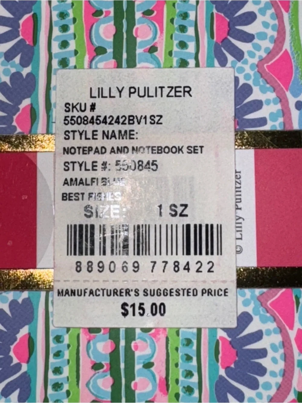 Lilly Pulitzer Notebook Aqua & Hot Pink Floral Notepad Set.  Great gift